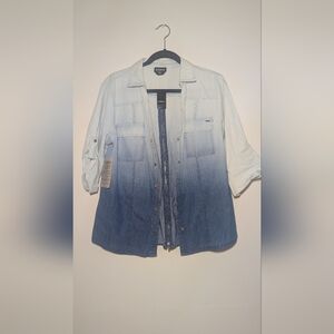 Bebe Blue Ombre Denim Shirt